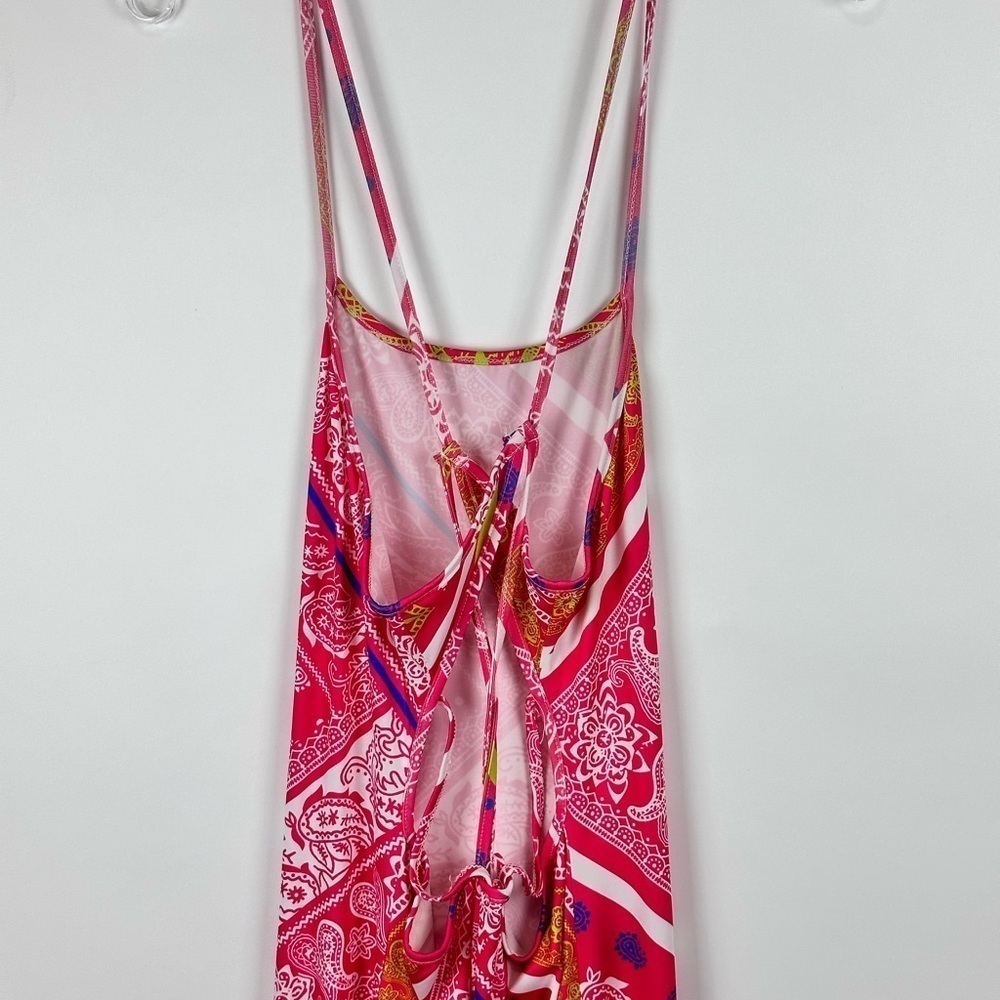 Women's Pattern Criss Cross Back w/ Side Slits Maxi Dress - Picture 3 of 6